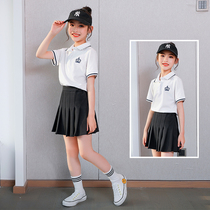 Girls Summer Suit 2022 New Jk Dress Foreign Air Summer Clothing Children 10 Year Old Great Boy T-shirt Plexus Skirt two sets