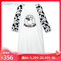 Love Children Soft Milk Candy Girl Modal Comfortable Seven Sleeves Long Home Nightdress AK344H91