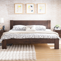 Uwood furniture rough leg bed 1 5 m solid wood bed double bed oak bed pure solid wood bed Nordic bed legs 15 * 8cmq