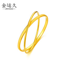 3D hard gold gold double ring bracelet full gold 999 fashion frosted double ring gold bracelet simple aperture gold bracelet