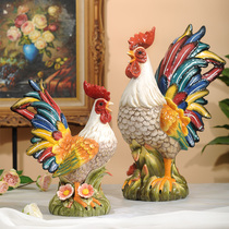 Auspicious ceramic big rooster ornaments living room fortune home decoration crafts new store opens housewarming new home gift