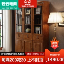 Free combination of solid wood bookcase with door 23 door assembly bookcase study bookshelf cabinet cabinet storage cabinet cabinet home