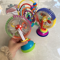 Baby dining table toy Three-color rotating Ferris wheel dining chair Baby with suction cup feeding artifact One-year-old children rattle