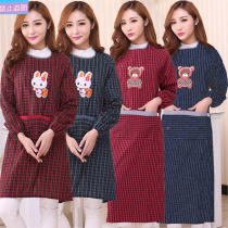  Adult blouse womens winter western style apron long-sleeved mens and womens kitchen cotton waist work overalls housework women