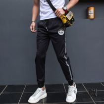 Di Jeni 2021 summer new European and American trend fashion embroidery labeling sports slim feet casual pants mens tide