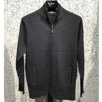 Brand counter mens fashion autumn and winter 100% wool turtleneck cardigan two-color optional long-sleeved sweater