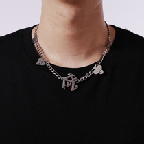 BIPOLAR four-flower card necklace national trend hip hop street rap accessories