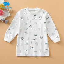 Liyingfang Spring and Autumn Baby Cotton Underwear Top 1-8 Years Old Children Boys and Girls Half High Neck Underwear Two Buckles