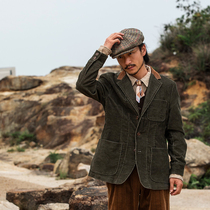 SOARIN Inron Vintage Light Core Suede Suit Man Vintage Ancient With Business Casual Yuppie Handsome Suit Jacket Autumn