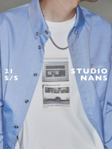 (NANS) long suede cotton double-sided mercerized retro photo combined printing standard TEE PRINTED TEE