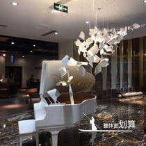 Chinese Pendant Custom Hotel Lobby Hall Hall Softfit Creative Book Page Air Pendant Stainless Steel Hanging Decoration