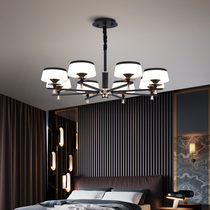 Nordic living room lamp Bedroom Dining room Study dimmer color color led modern Hong Kong-style black chandelier high-end light luxury