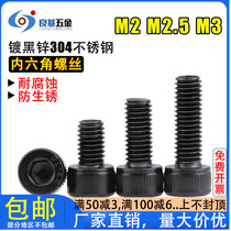 Black 304 stainless steel hex screw bolt M2M2.5M3x4x6x8x10x12x16x25x40 galvanized