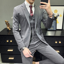 Suit vest leisure business dress three-piece trend Korean mens wedding dress banquet professional suit suit suit