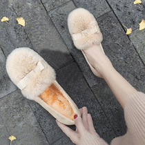 Tide Truffle Fur Shoes Women Fashion Winter Outwear Plus Suede Single Shoes 2020 New Flat Bottom 100 Hitch Bean Shoes Cotton Shoes