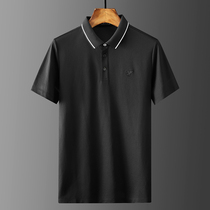 2021 Summer new turn-collar short sleeves T-shirt male trend middle-aged dad clothes casual loose ice silk polo shirt