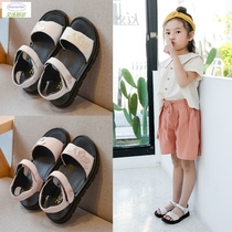 Girl Sandals 2021 New Summer Children Princess Shoes Foreign Air Fashion Little Girl Soft Bottom Beach Shoes