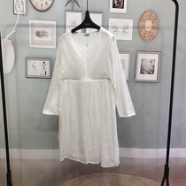 Spell out the perfect pregnant woman spring nursing dress cotton outer wear temperament V collar female long feeding milk coat