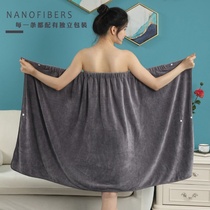 Beauty salon bath skirt womens chest bath towel cotton summer thin model can wear the chest bathrobe guest clothing special bathrobe
