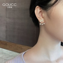 Guriya bow pearl earrings female 2021 New Tide advanced earrings Korean temperament Net red earrings