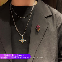 2020 New Male Necklace Sensation Inlaid Drilling Planet Cosmic Necklace Trend European And European Retro Gift Original Design Pendant