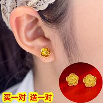 Chow Tai Fook Huanmei Rose 18K gold earrings Heart Heart Four Leaf Clover pure gold 999 gold women