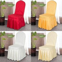 Hotel banquet table chair cover custom wedding banquet restaurant one-piece chair cover wedding hotel fabric chair cover customization