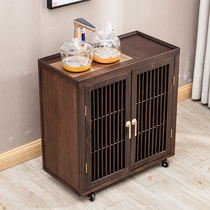 Tea cabinet mobile tea table Household small tea table Solid wood tea side cabinet Tea table kettle integrated vertical mobile tea cabinet