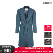 Each X other Women's Mid-length Coat in Blue Mixed Hair Vintage Design