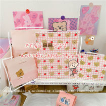 Hanfeng ins cute cake bear colorful plaid gift bag bread bag square bottom three-dimensional packaging paper bag