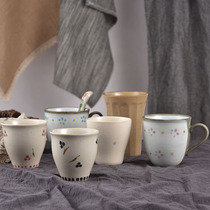 Japan imported ceramic cup creative hand-painted mug home Tea Cup coffee cup Japanese retro ice cracked glaze tea set
