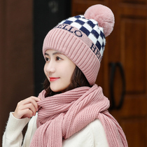Hat Womens autumn and winter cycling hat Korean version of tide Joker sweet and cute lady knitted wool hat winter ear protection hat