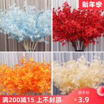 Wedding decoration simulation flower single maple leaf wedding hall ceiling floral background flower Road introduction flower arrangement photo props