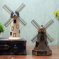 Retro tower Dutch rotating model handicraft windmill Living room TV cabinet Wine cabinet Supermarket Meichen decorative ornaments