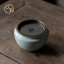 Drinking ceramics with lid Jianshui Ru kiln tea washing water pot household tea ceremony spare parts tea slag bucket Ru porcelain tea set pot bearing