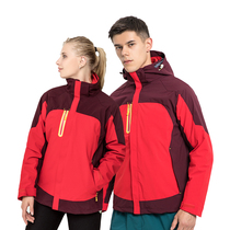 Jacket custom mens and womens overalls printed logo printing three-in-one removable plus velvet waterproof warm jacket autumn