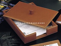 Spanish import brand ELCASCO brown leather belt cover file disc file containing box advanced business office