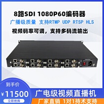 8-way SDI streaming media live encoder RTSP UDP campus local area network external network rtmp push live streaming