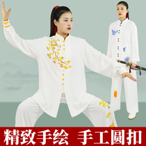 Tai Chi Suit Womens Hand Painted New China Wind Martial Arts Costume Performance Suit Mens Taijiquan Suits for the Spring and Autumn Season