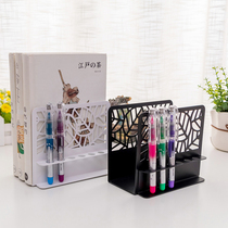 Creative pen holder pen can insert pen simple hipster junior high school students large iron bookshelf clip book by book