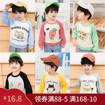 Childrens clothes spring and autumn foreign baby long sleeve top pullover childrens clothing childrens base shirt spring clothing boy coat tide