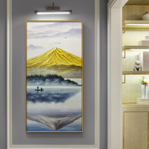 Home entrance wall oil painting hand-painted modern new Chinese landscape landscape mural painting back with backing mountain living room hanging painting decorative painting