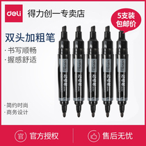 Dell Marker Pen Black Bold Head Large Capacity Marker Hook Line Pen Oily Pen Waterproof Large Head Pen Wholesale Speed Dry Sign In Pen Poster Color Large Head Chunky