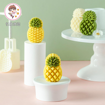  Pineapple mooncake mold Household hand-pressed non-stick net red ice skin mooncake model printing pineapple shape abrasive