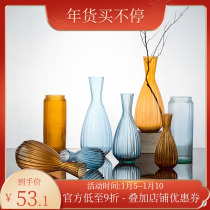 Special price Spanish imported glass landing cylinder modern simple living room transparent flower flower arrangement