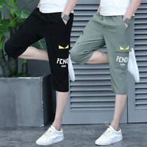 13 Youth Capri pants boys summer thin casual shorts 15 years old junior high school students sports breeches 14