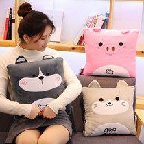 Animal pillow air conditioning quilt office nap pillow plush toy multifunctional pillow quilt folding car pillow