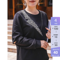 (Qingkura RMB100 ) Plus Big Code Womens Clothing Spring Loaded Asymmetric Niche Heavy Craft Fashion Hollowed-out Nail Beaded Clothing