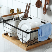 Nordic drain basket household plate chopsticks basket drain rack bowl kitchen supplies storage rack cabinet plate storage