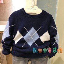 Boys double knit sweater autumn and winter new warm and comfortable little bear childrens cotton TKKW98T03O